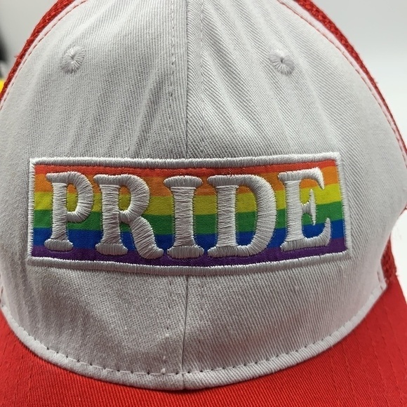 Spencer Gifts Pride Red White Trucker Hat HT0044 - Picture 1 of 7